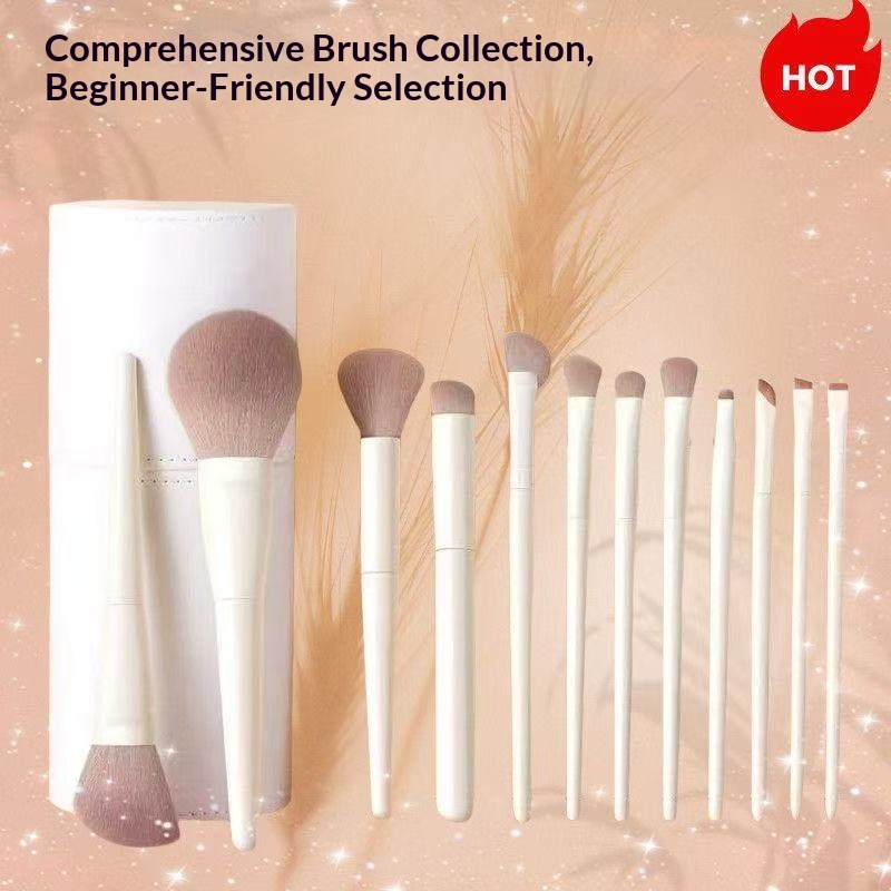 Professional Soft Goat Hair Elegant Resin Handles High Quality 10-Piece Face Makeup Brush Set with Smooth Blending