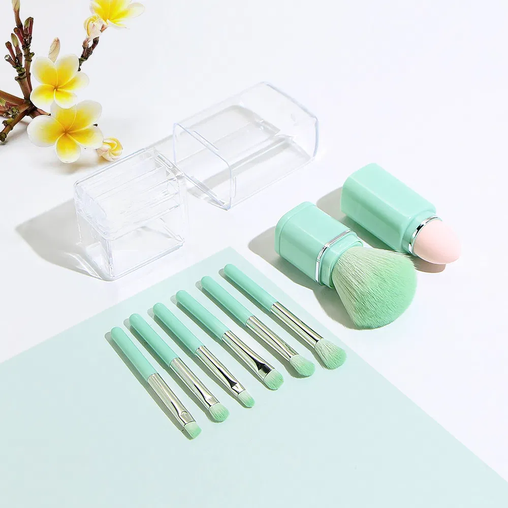 Professional Plastic Handle Cosmetic Brushes Set Wholesale 7PCS Private Label Mini Makeup Beauty Brush