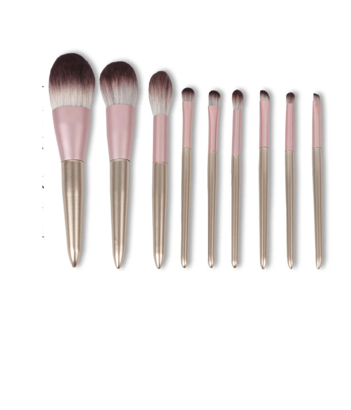 Beautichen 9PCS Taupe Little Pudding Makeup Brush Set - Violet &amp; Poppy Beginner-Friendly Full Kit, Plush Eyeshadow/Contour/Blush Brushes