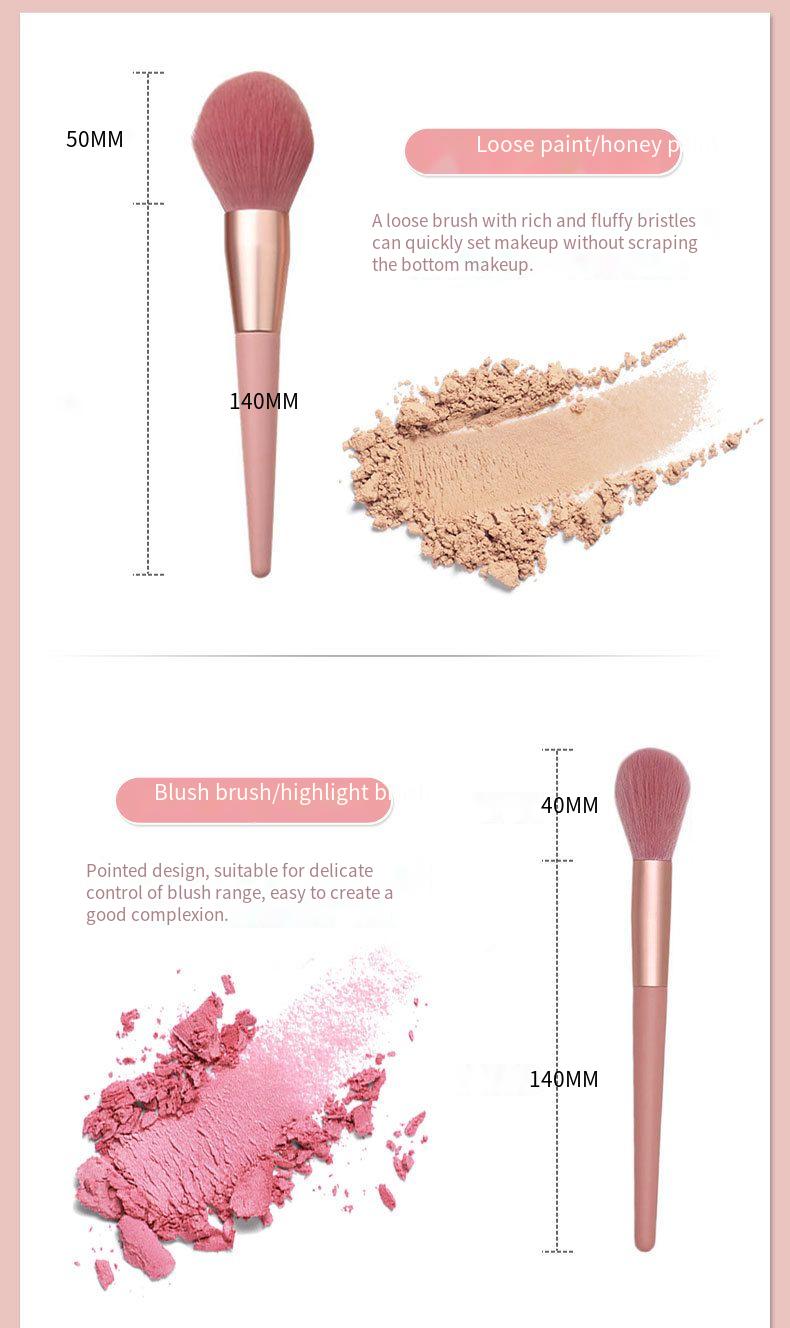 12-Piece Pink Makeup Brush Set Soft Loose Powder Foundation Brushes Beginner-Friendly Eye Shadow Beauty Makeup Tools