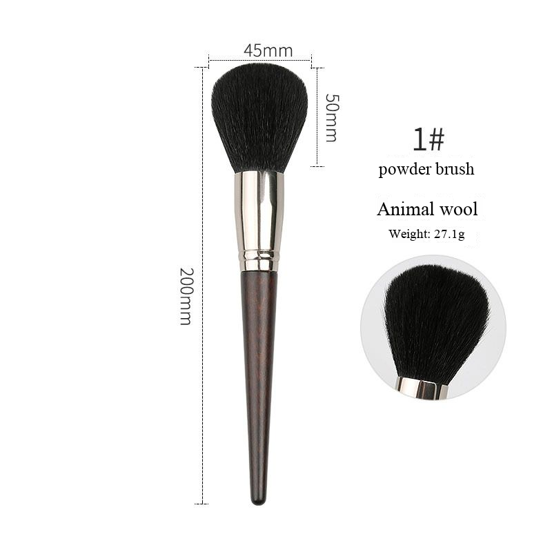 12 Pcs Professional Full Black Private Label Natural Goat Hair Eye Makeup Brushes Set Fan Brush Custom Logo High Quality Luxury