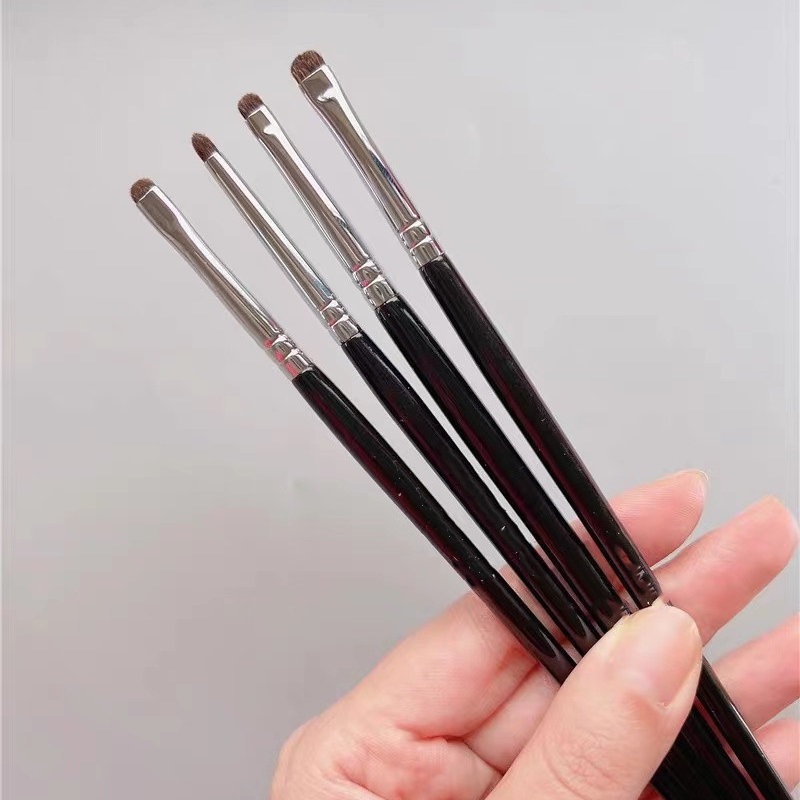 Custom SFM Professional Makeup Brush Set for Face &amp; Eyes-Eyeshadow Angled Brow Tinting Concealer Brushes Natural Bristle 4-Piece