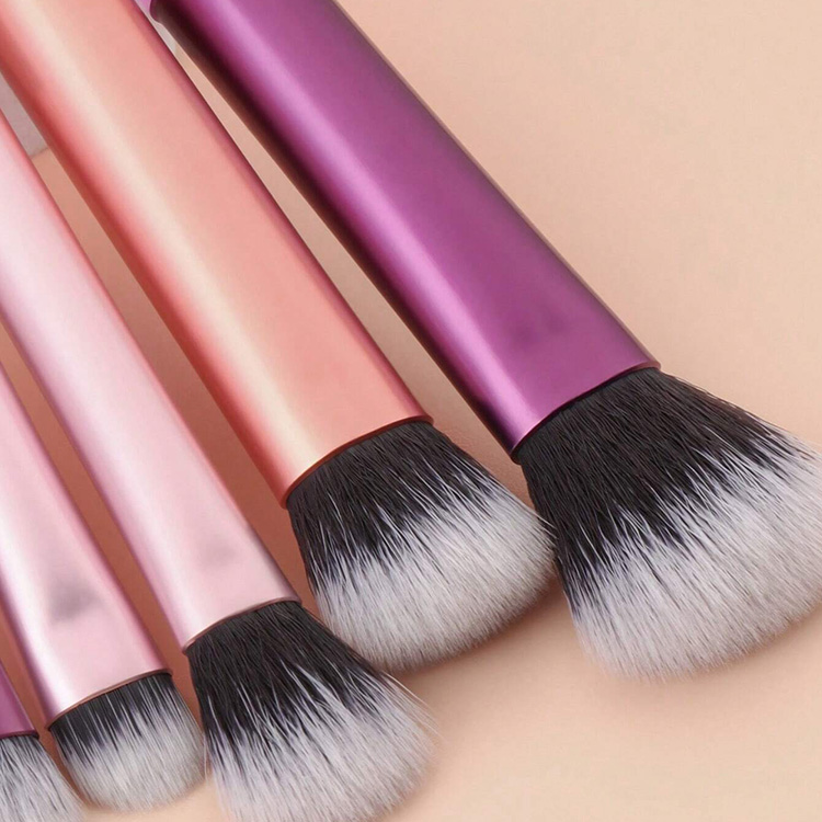 10 PCS Vegan Soft Synthetic Makeup Brush Set Portable Travel-friendly Full Face Makeup Brush Kit with PU Bag for Lips Use