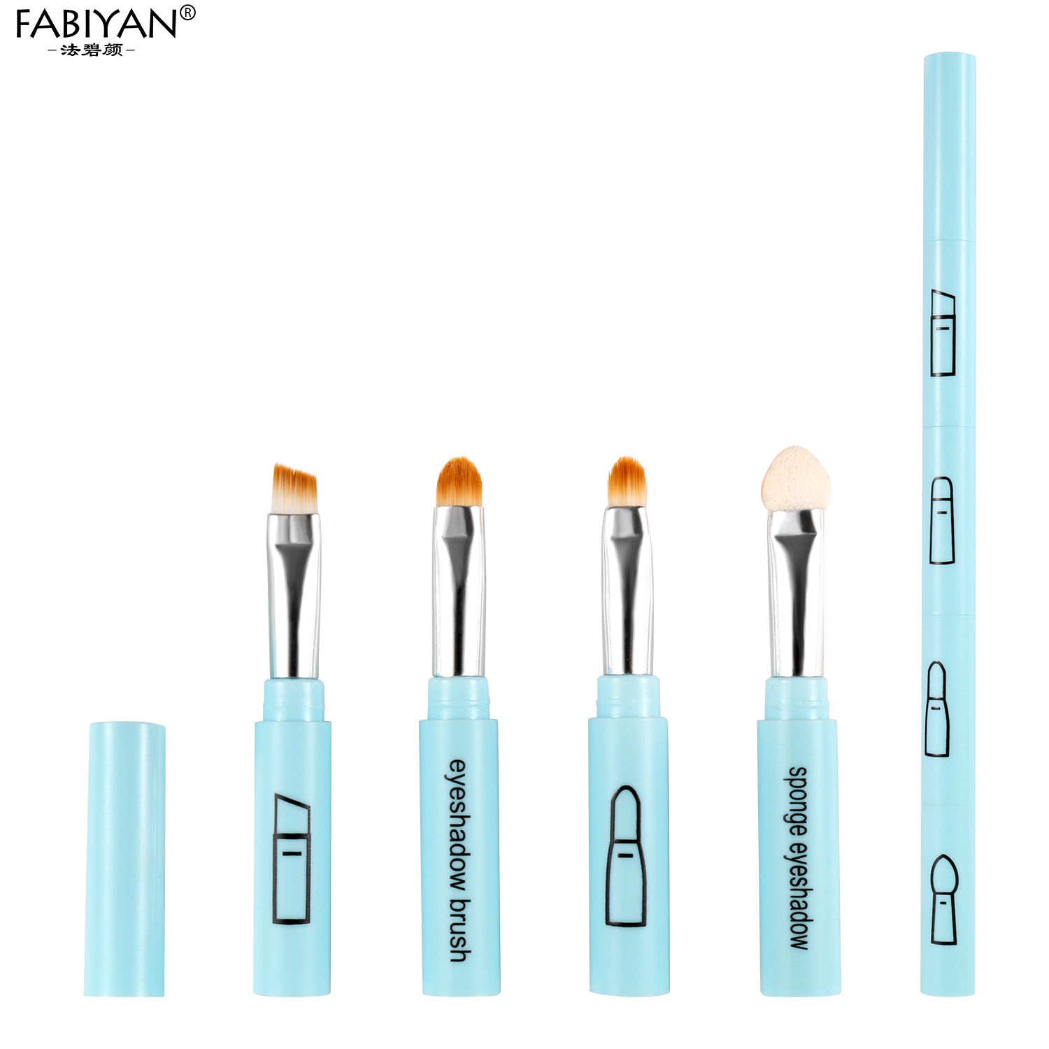 4 in 1 Makeup Brush Set Synthetic Hair Cross-Border Makeup 4 Headed Travel Size