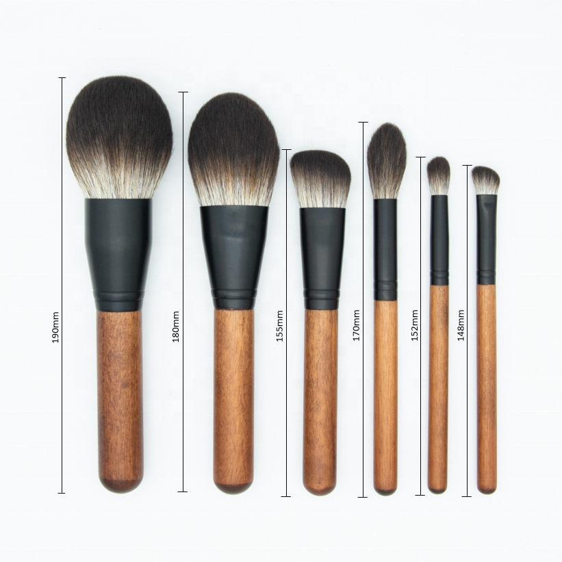 RTS Wholesale 13-Piece Wild Wood Makeup Brush Set with PU Canister Natural Wood Handle for Foundation Shadow Makeup Application