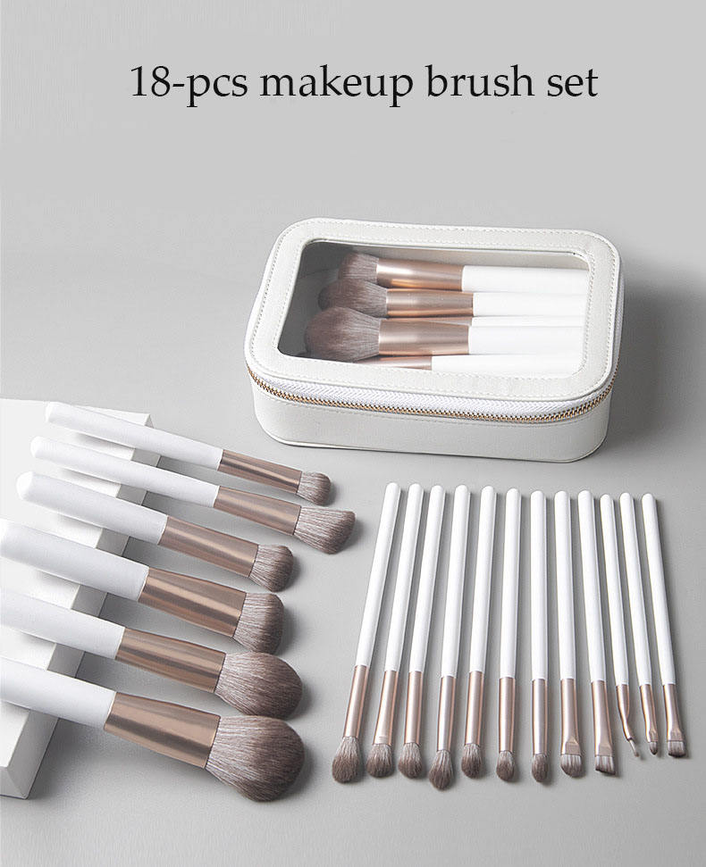 Professional Make up Brush Set with Custom logo Make up Pouch Powder Blush Foundation Highlight Eyeshadow Eyebrow Lip Makeup kit