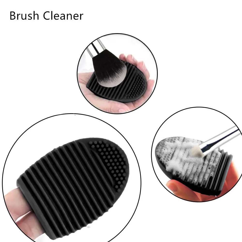 High Quality Low Price Vegan Synthetic Hair Wood Handle Black Makeup Brushes Cosmetic Custom Private Label Makeup Brush Set