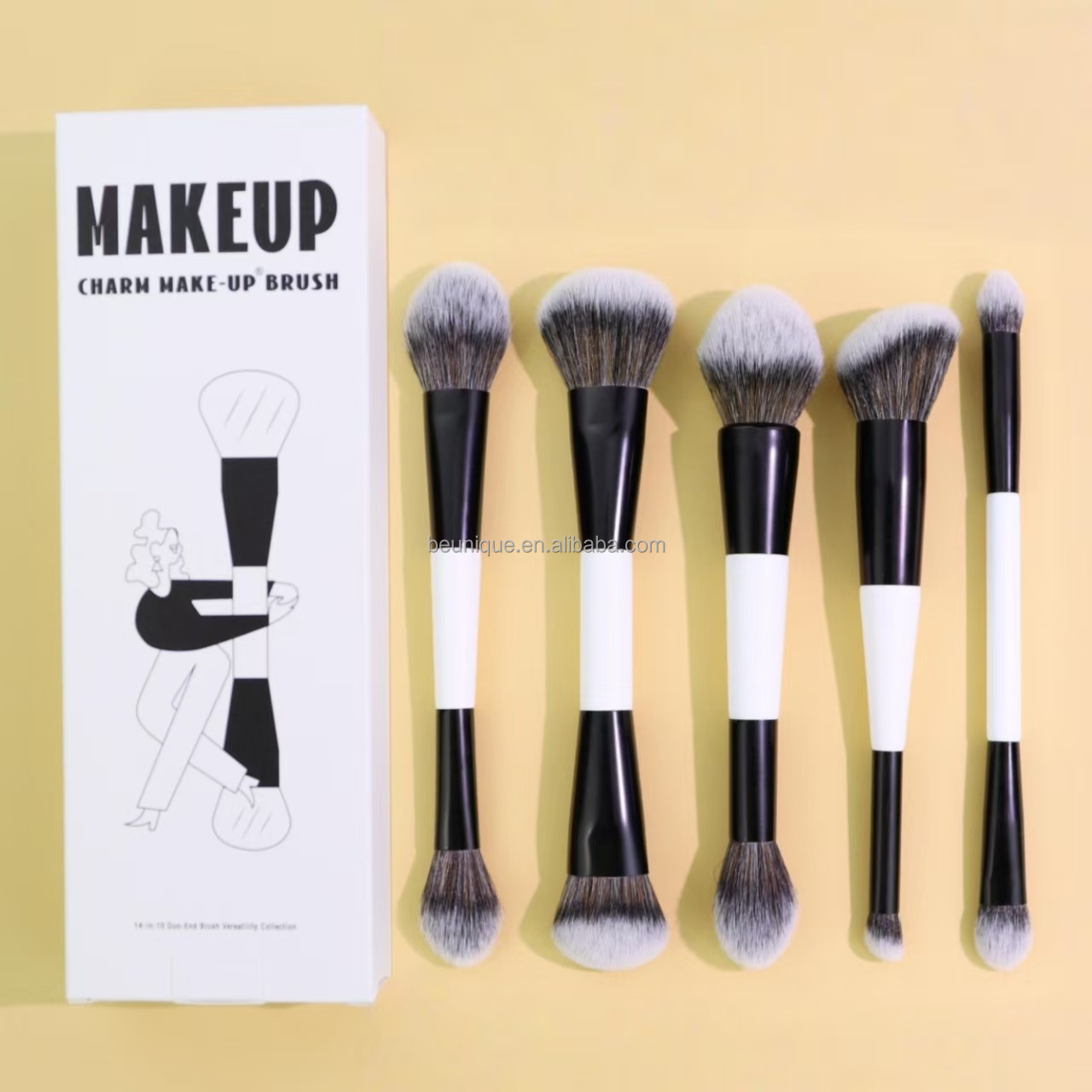 Lilywild OEM Black Make Up Makeup Brushes Set Custom 15 Pcs 15pcs Brush Sets With Holder Bag
