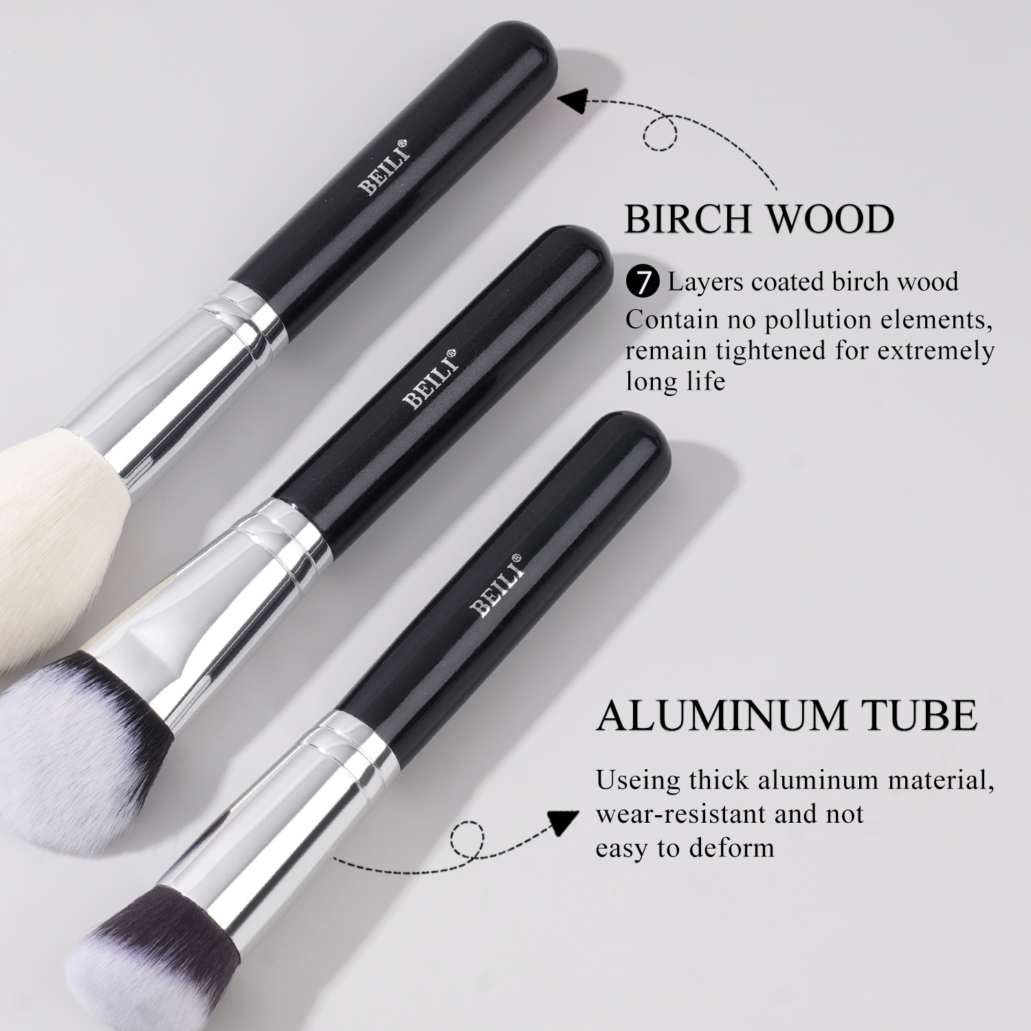 Luxury makeup brush set detail 4