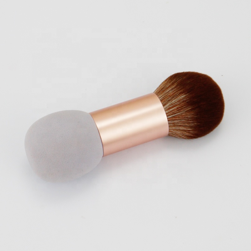 2 in 1 Dual End Double Head Blending Blush Brush Kit Makeup Powder Puff