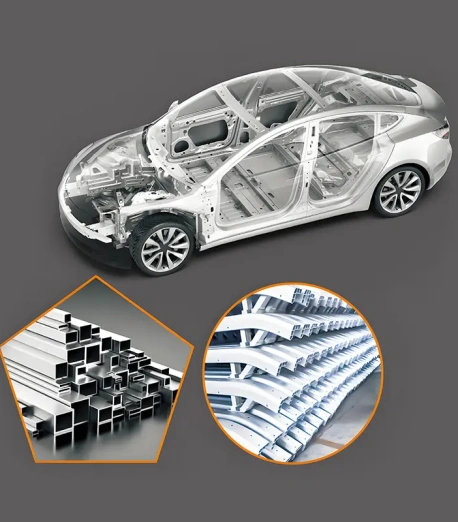 Aluminum extrusion profiles for automotive lightweight components and EV battery frames