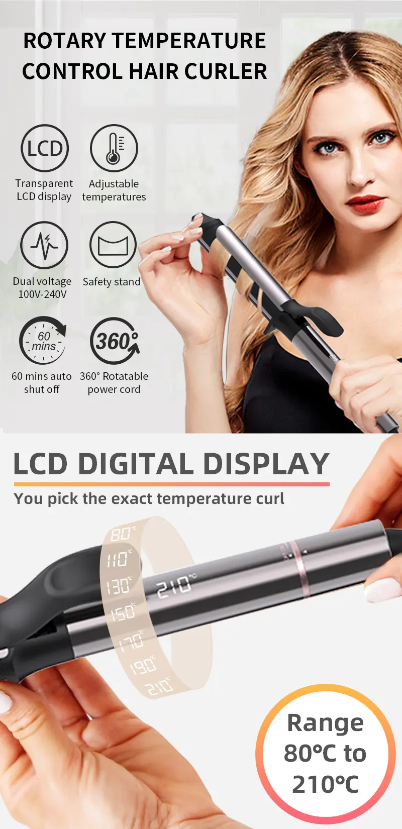 40mm Oval Curling Iron Detail 01