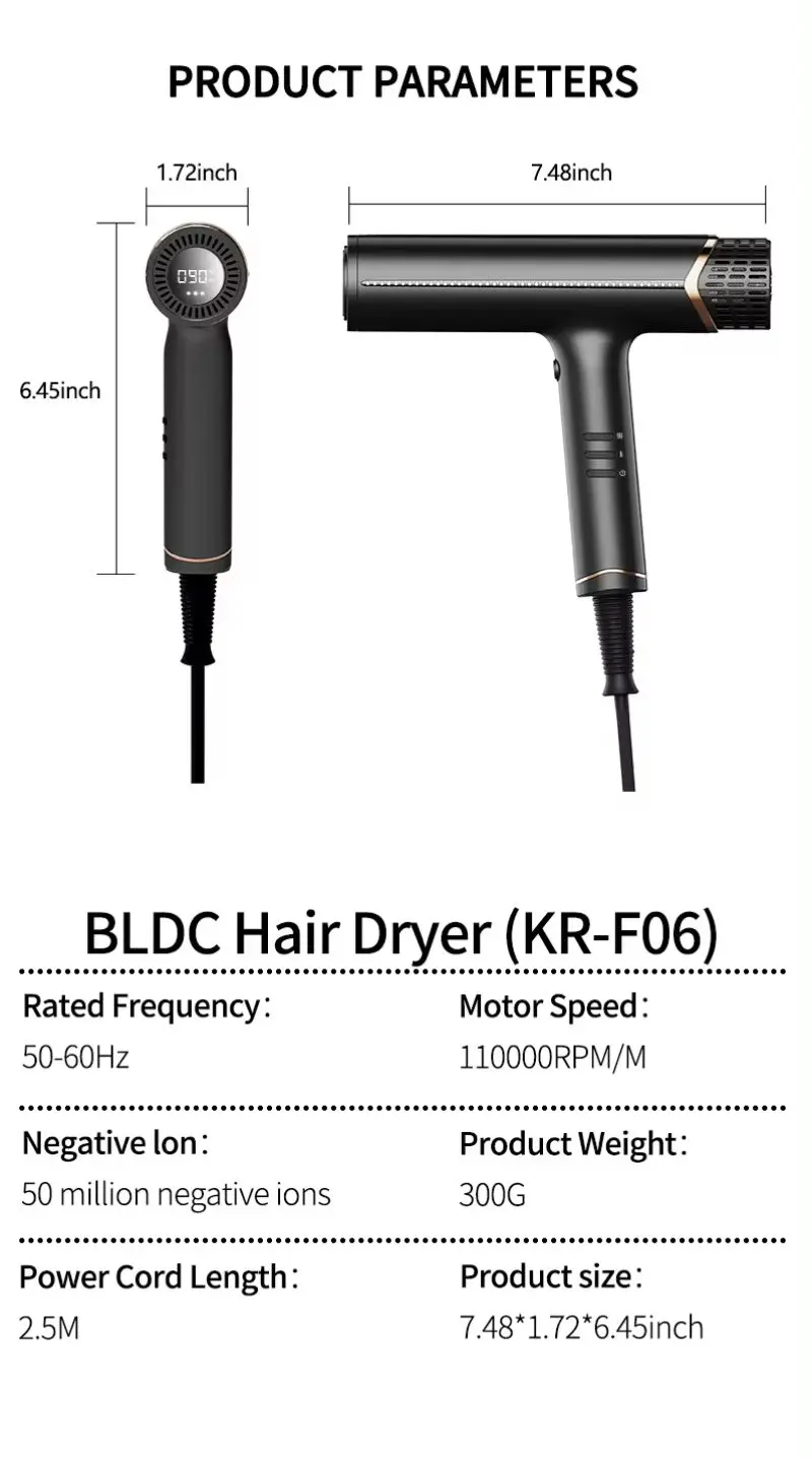 High speed hair dryer color options
