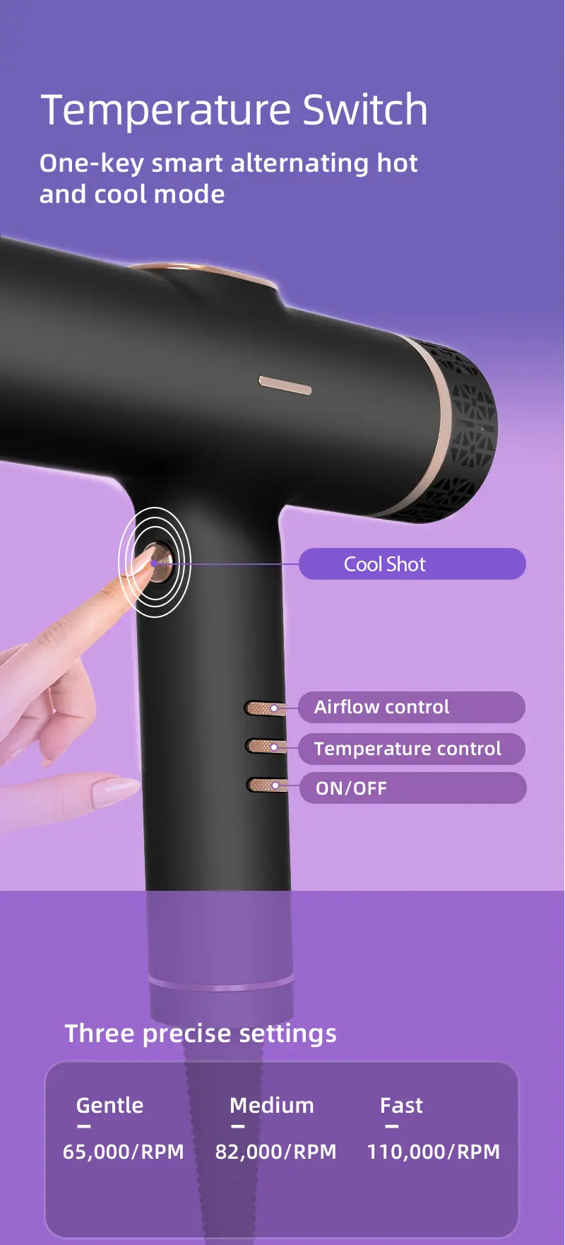 High speed negative ions hair dryer features 04