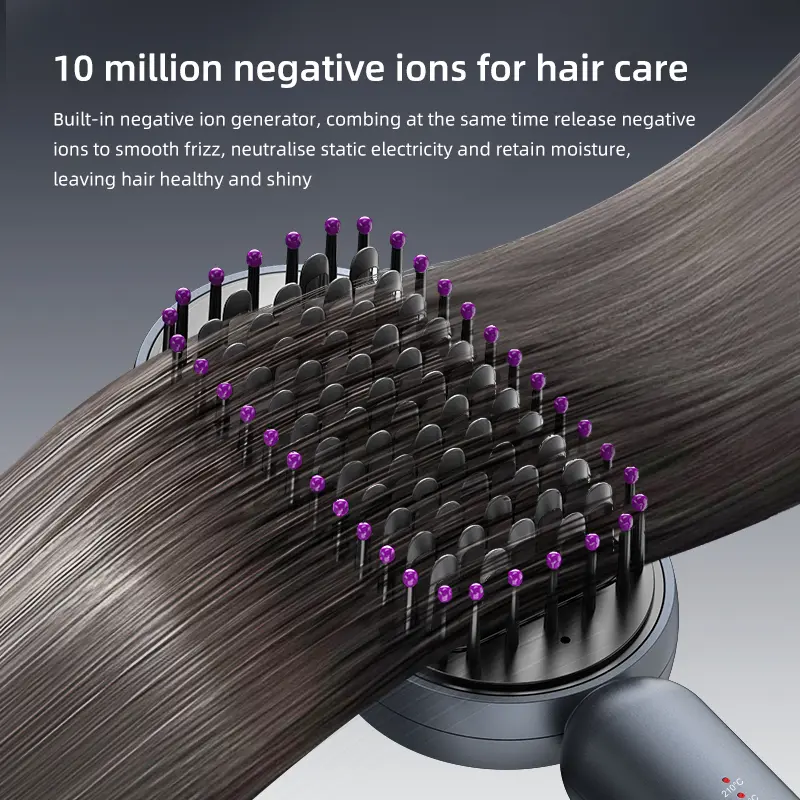 Custom Customized Hair Straightener Brush With Negative Ion And Ceramic Plate Factory, Factories