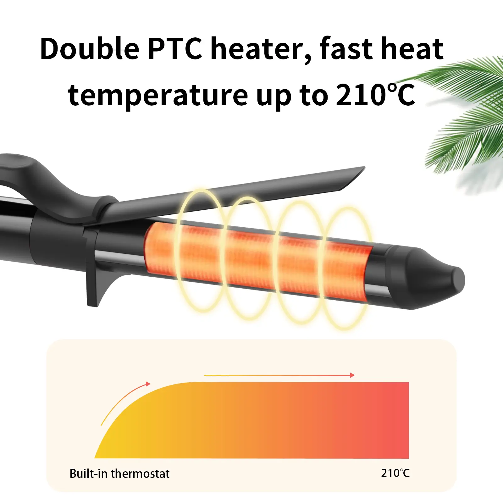 Custom 1.25 Hair Curler Ceramic Curling Iron With Fast Dual PTC