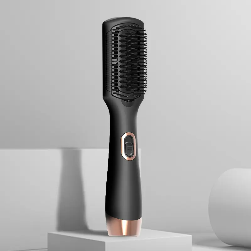 Custom Hair Brush Dryer With Negative Ion Hot Air Straightener Brush