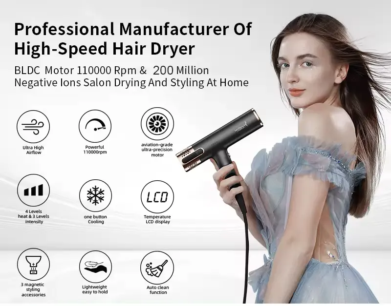High speed negative ions hair dryer details 1