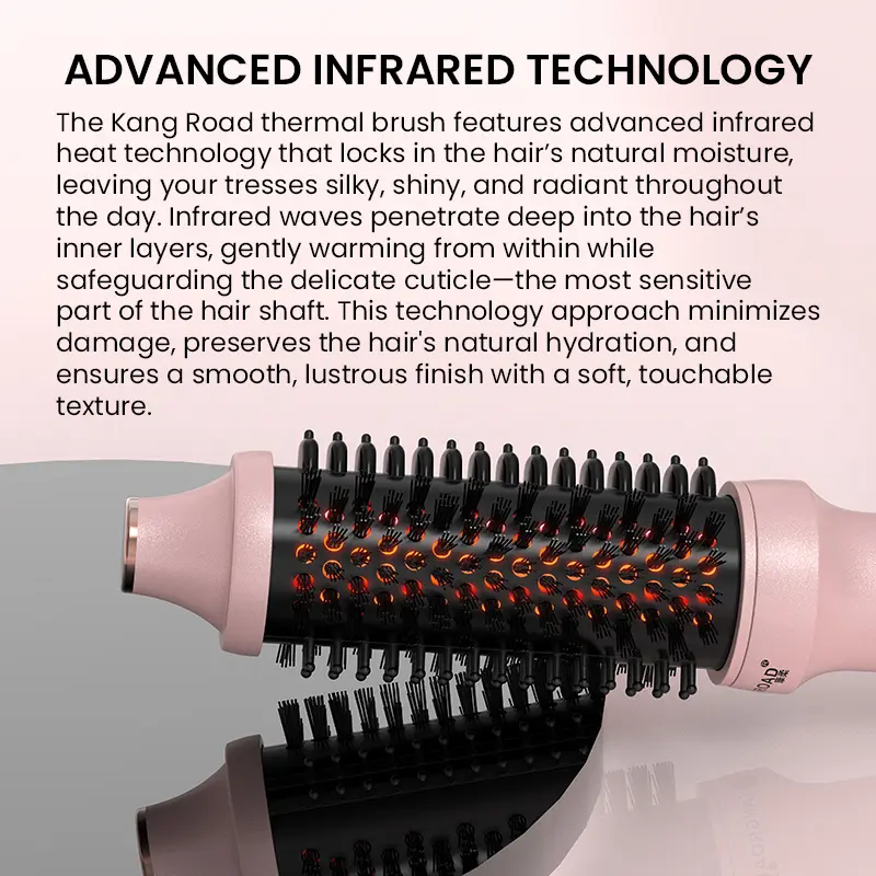 custom 1.5-inch thermal brush with plasma infrared hair curler brush