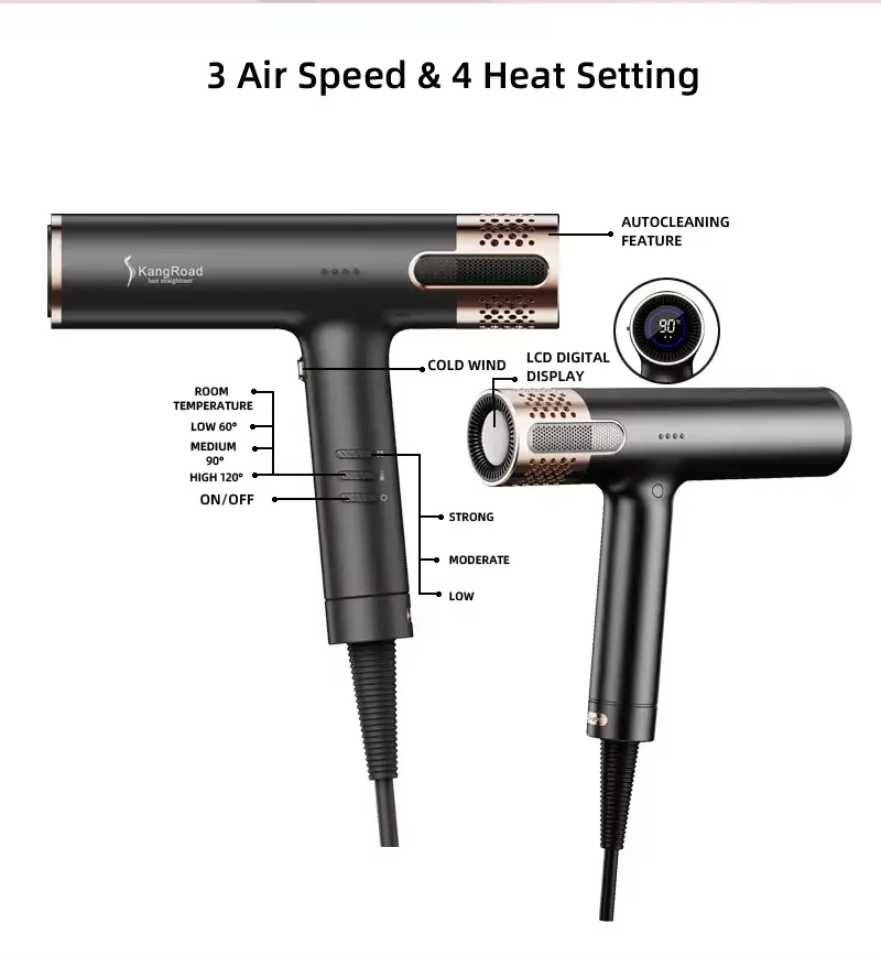 High speed negative ions hair dryer details 6