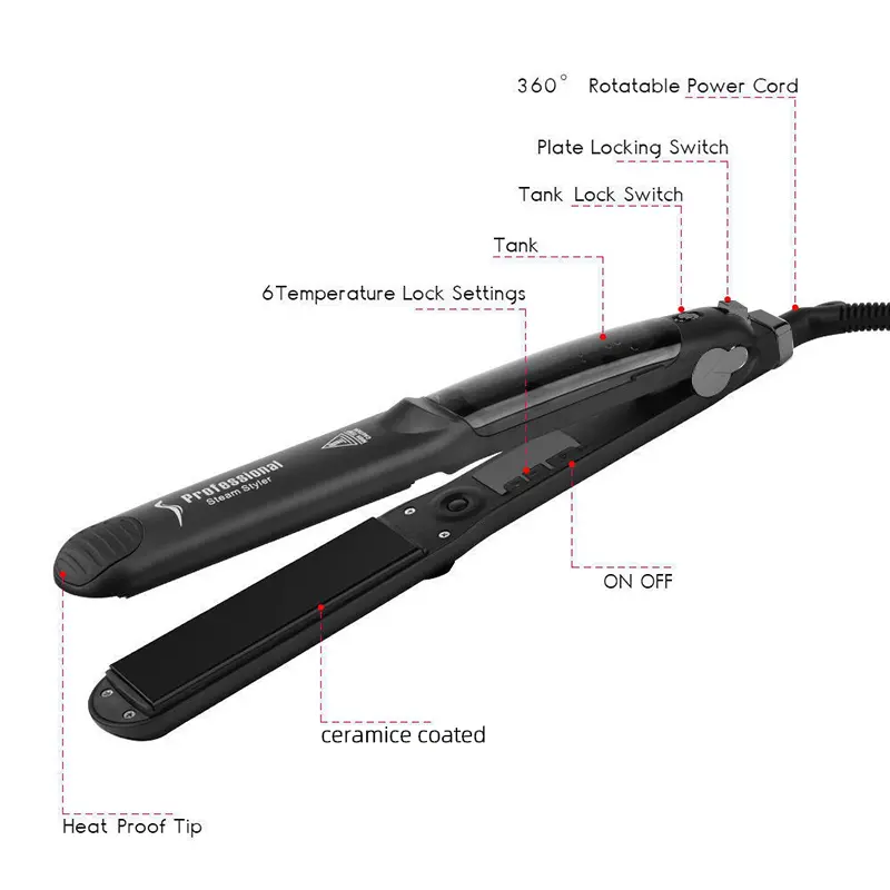 Custom Customized Steam Hair Straightener Salon Hair Tools With Ceramic Plate Manufacturer, Factory