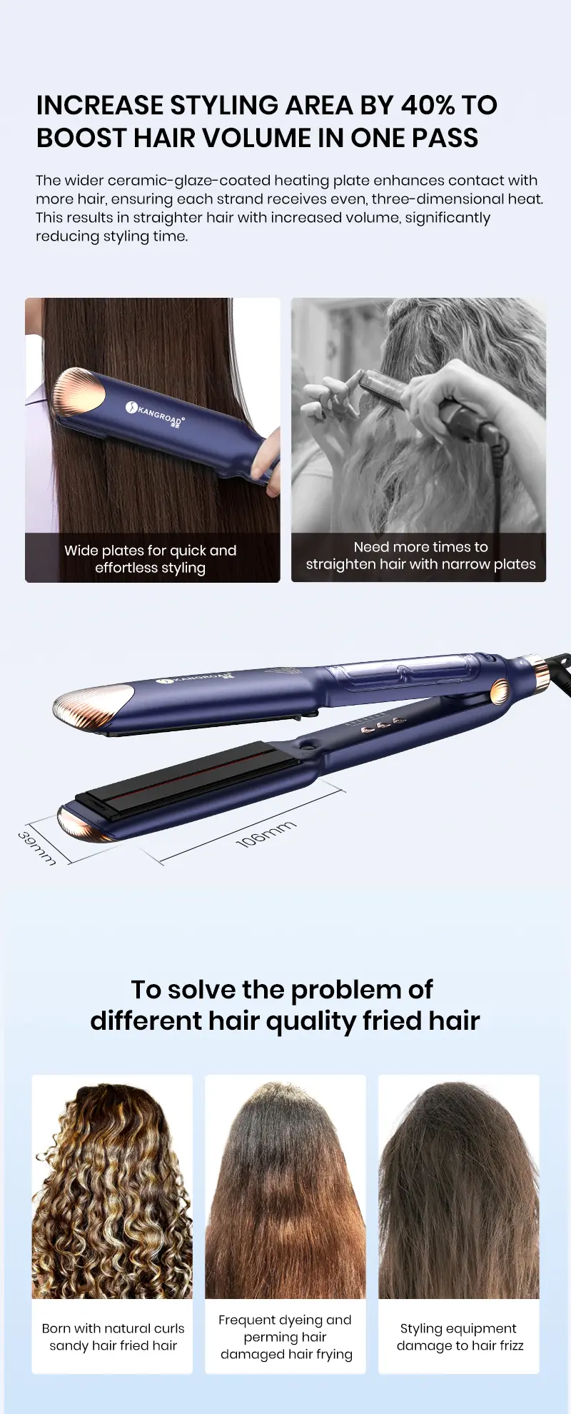 Infrared and Steam Hair Straightener details 5