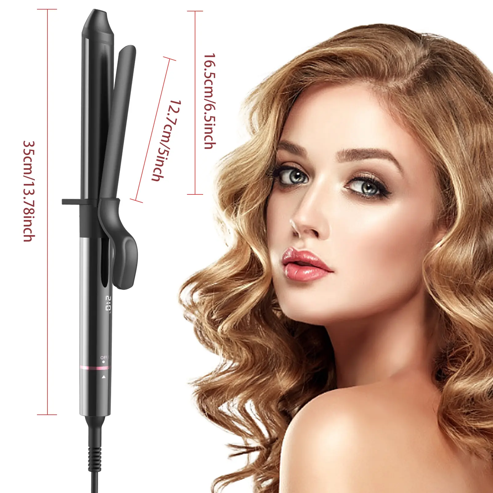 Custom 1.25 Hair Curler Ceramic Curling Iron With Fast Dual PTC
