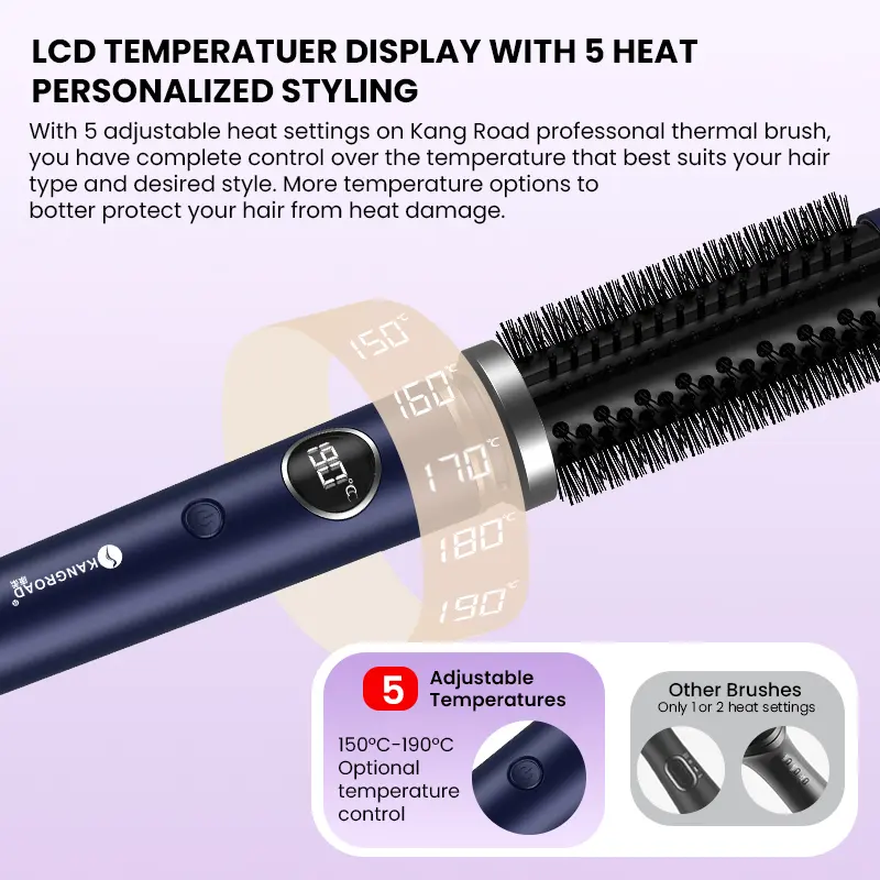 China Customized Portable cordless thermal brush with charger and Type-C Manufacturers, Factories