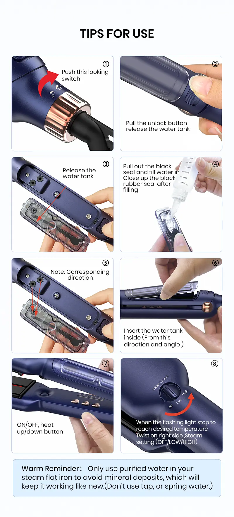 Infrared and Steam Hair Straightener details 8
