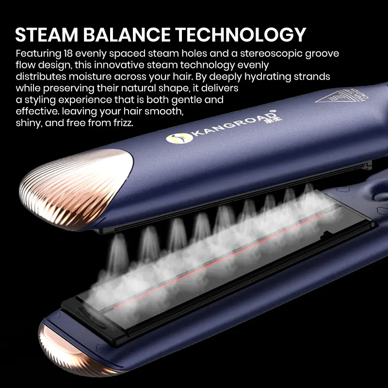 Custom Infrared Steam Hair Flat Iron with Fast Heat & Deep Hydration