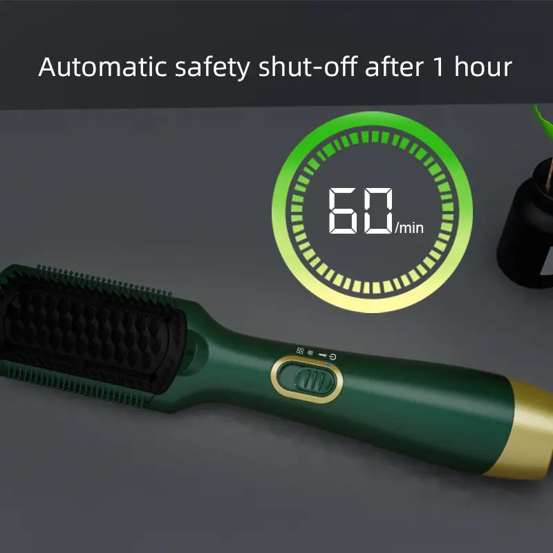 Custom Hair Brush Dryer With Negative Ion Hot Air Straightener Brush