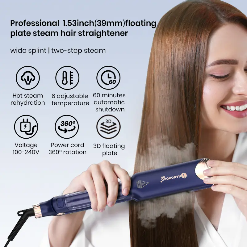 Custom Infrared Steam Hair Flat Iron with Fast Heat & Deep Hydration