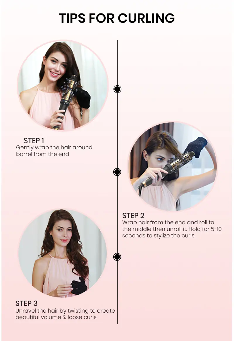 Professional heated hair curling brush view 6