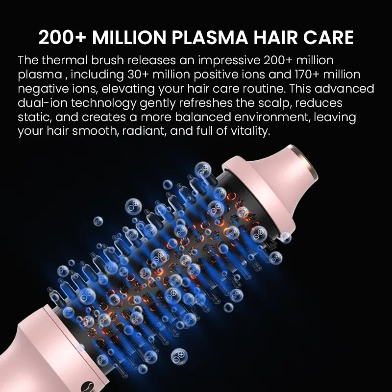 custom 1.5-inch thermal brush with plasma infrared hair curler brush