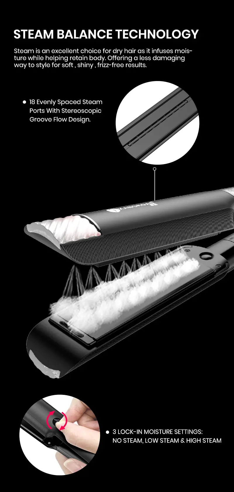 KR-088E Steam Hair Straightener Feature 2