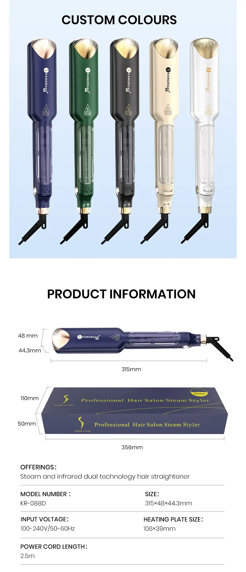 Infrared and Steam Hair Straightener details 10