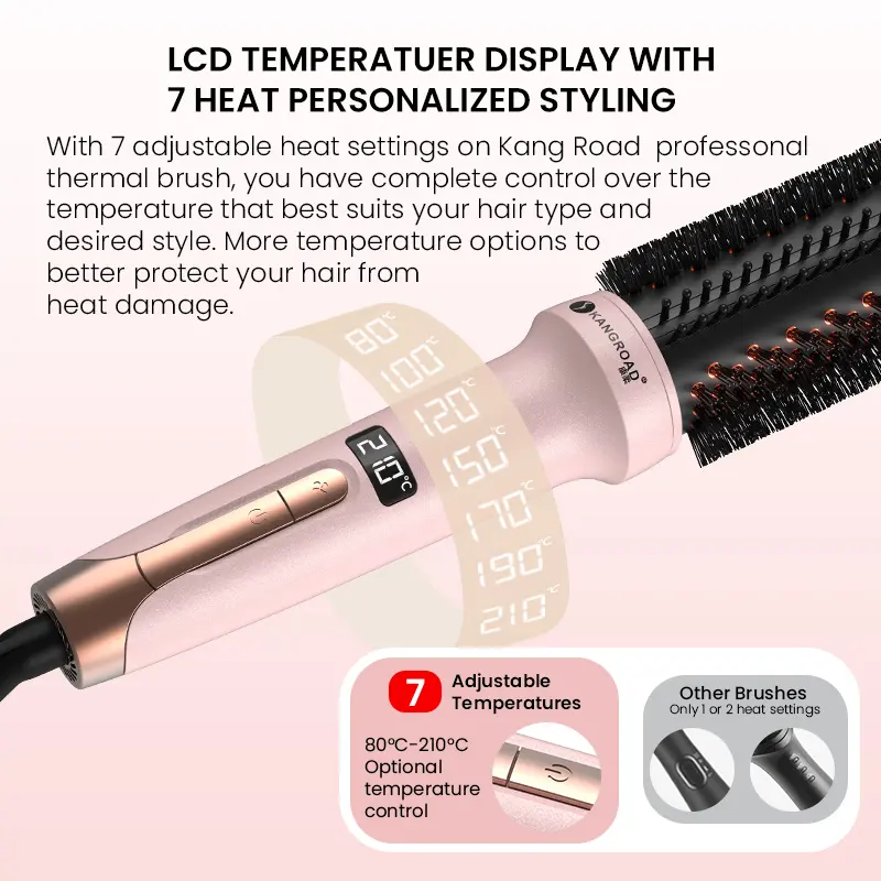 custom 1.5-inch thermal brush with plasma infrared hair curler brush