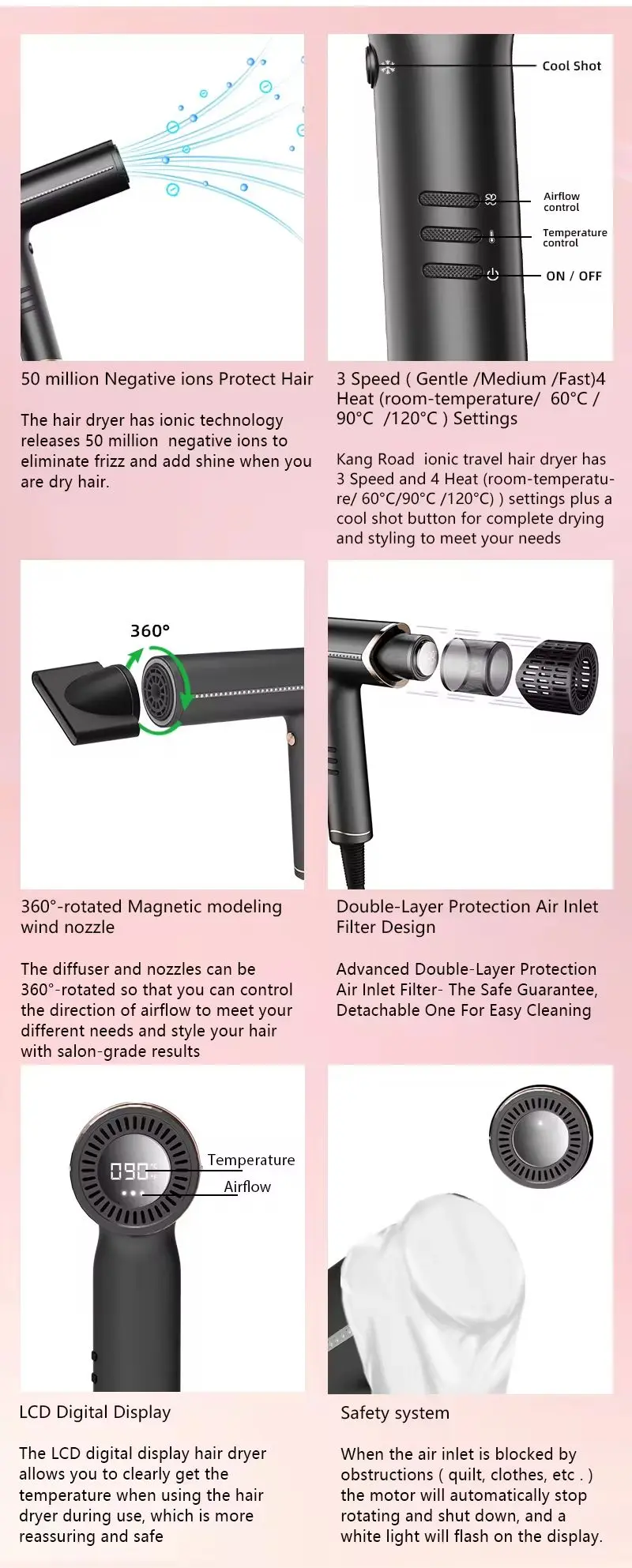 High speed hair dryer accessories