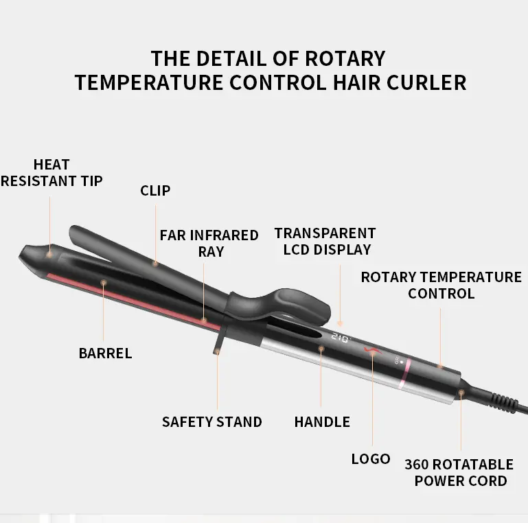 Custom ​Factory Oval Ceramic Curling Iron With Infrared Tech & Temp Control​​ Manufacturer, Manufacturers
