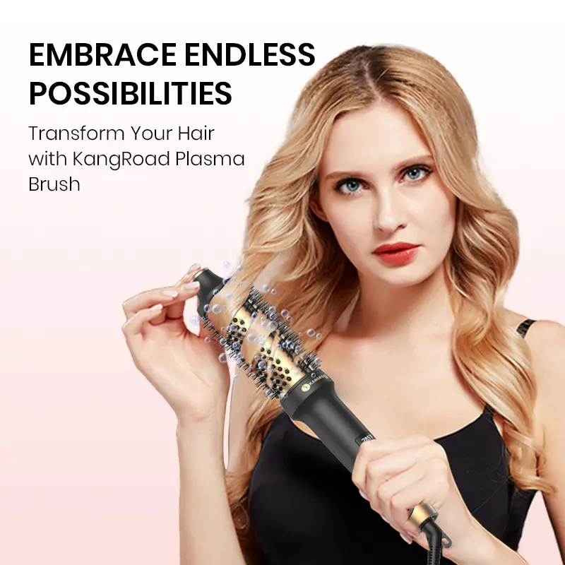 Custom Hair Tool Plasma Hair Thermal Brushes With LCD Display Dual PTC