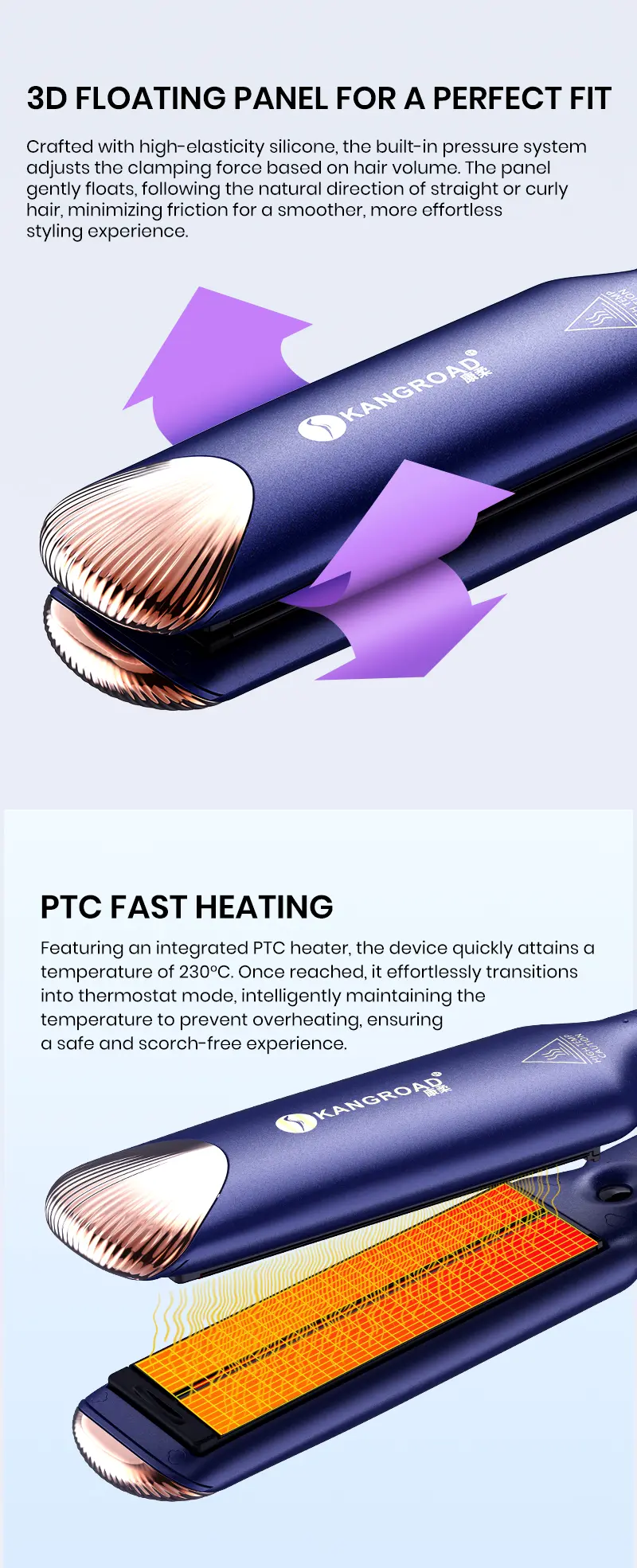 Infrared and Steam Hair Straightener details 4