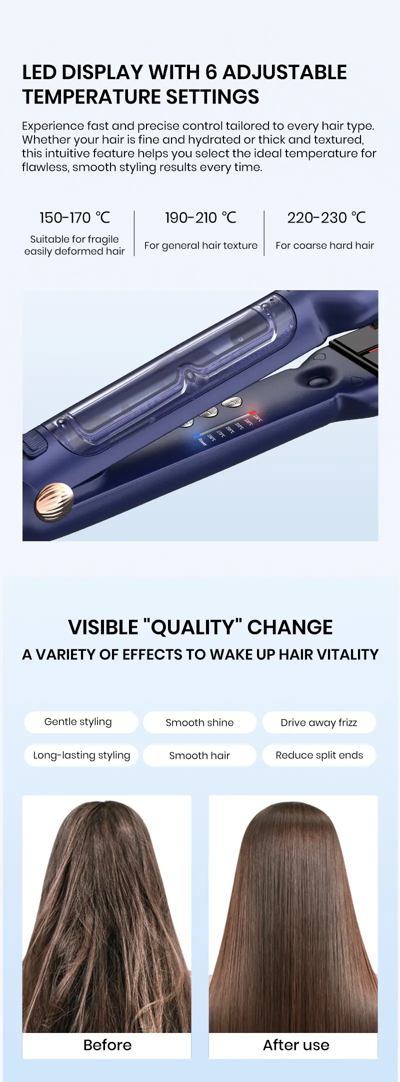 Infrared and Steam Hair Straightener details 6