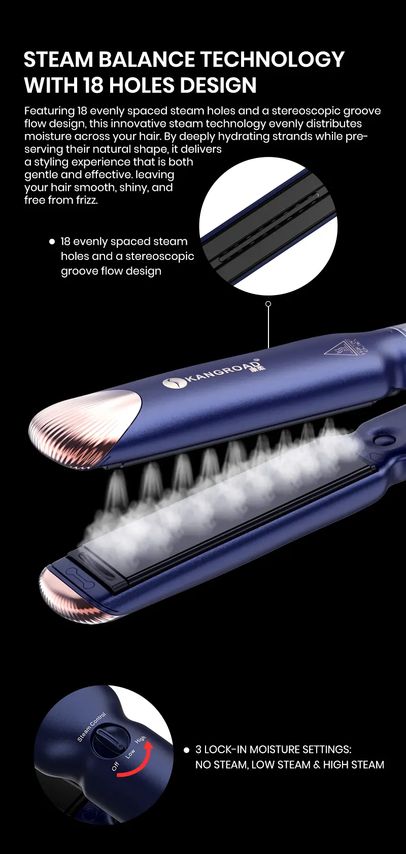 Steam Hair Straightener Detail 2
