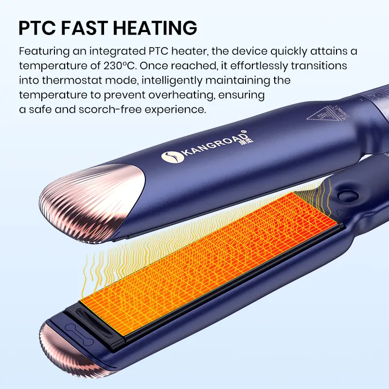 Custom Salon Steam Hair Straightener With Ceramic Plate For Frizz-free