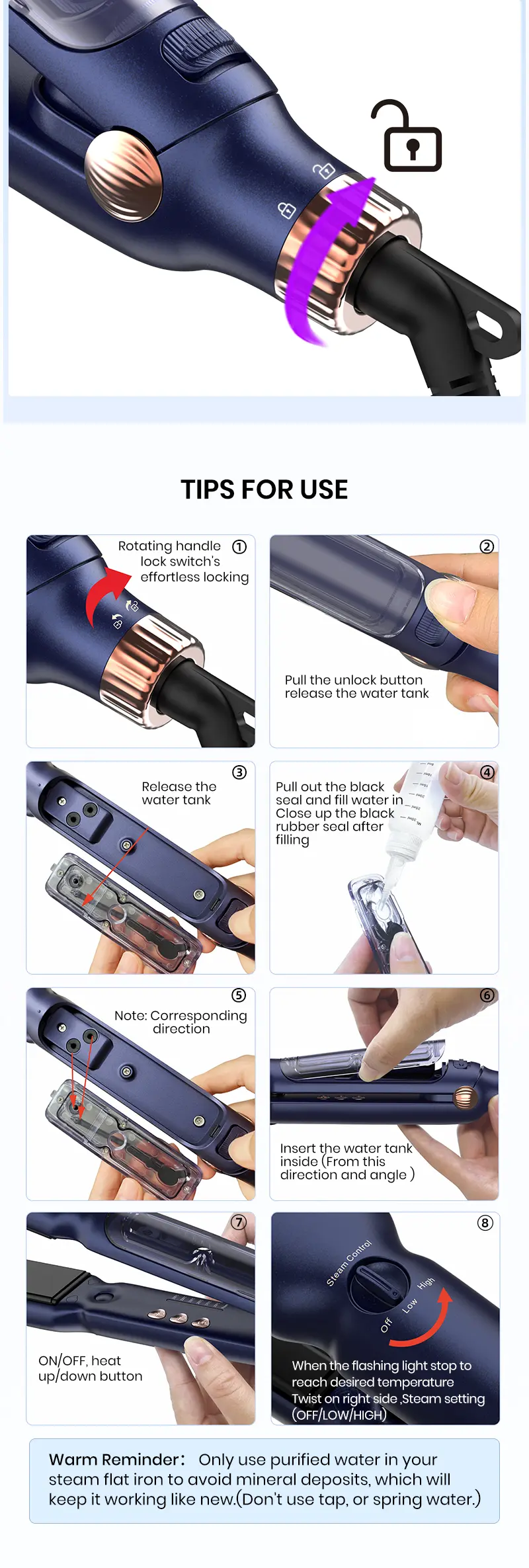 Steam Hair Straightener Detail 7