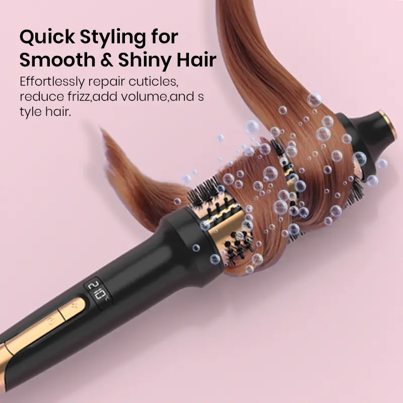 Custom Hair Tool Plasma Hair Thermal Brushes With LCD Display Dual PTC