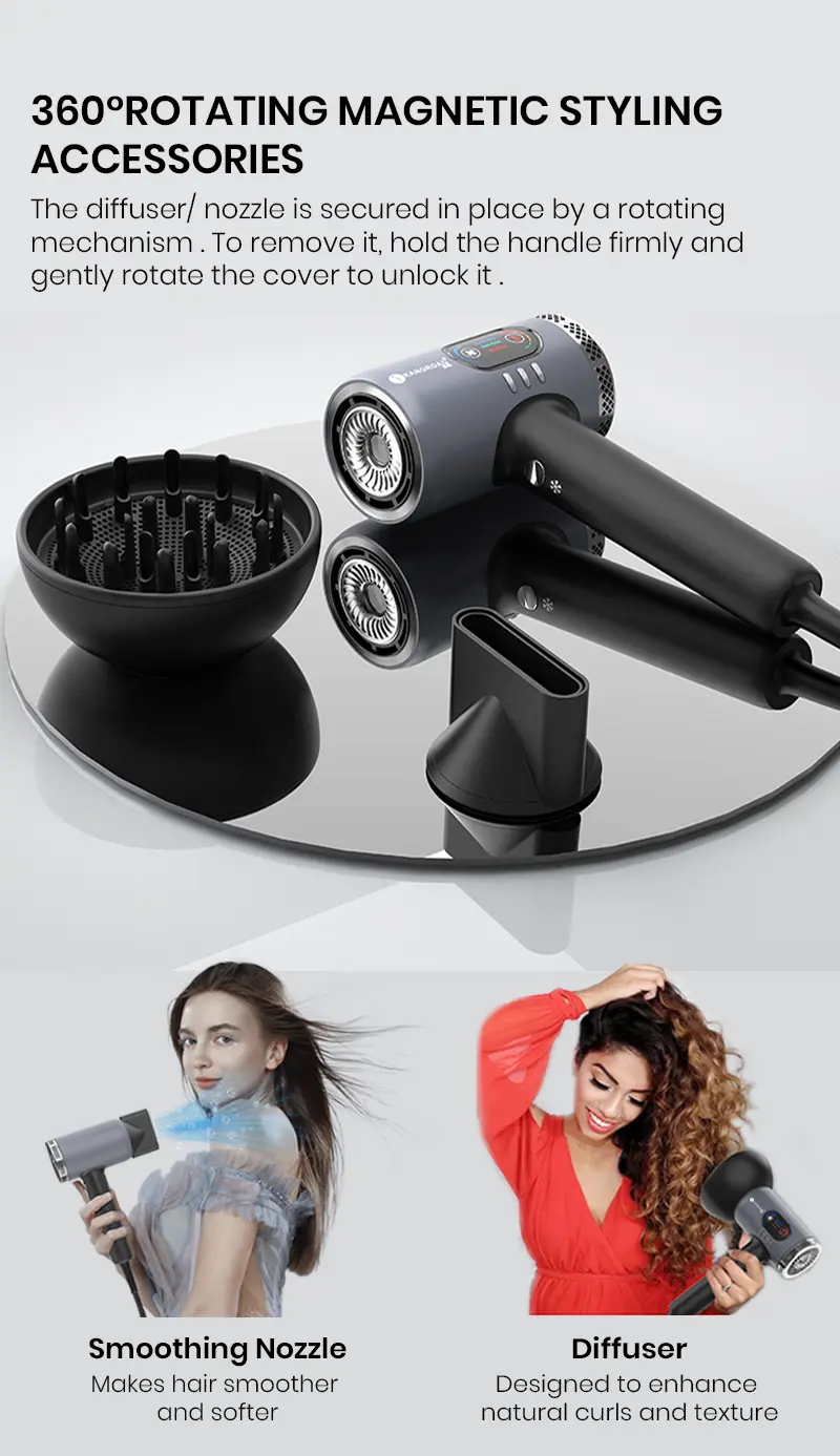 High speed Plasma hair dryer nozzle attachments