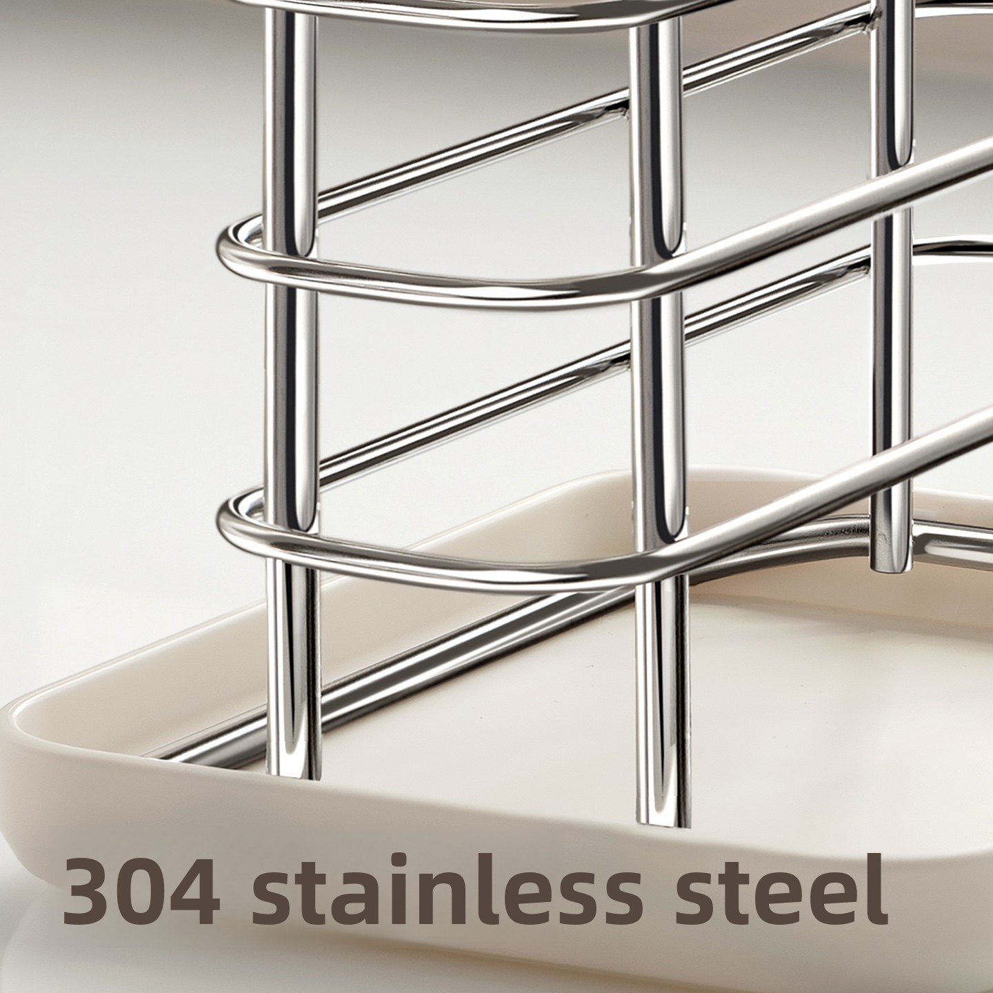 LANZYLO ODM Non-folding Stainless Steel Rectangular Standing Kitchen Knife Holder Shelf Multifunctional Countertop Tools Storage