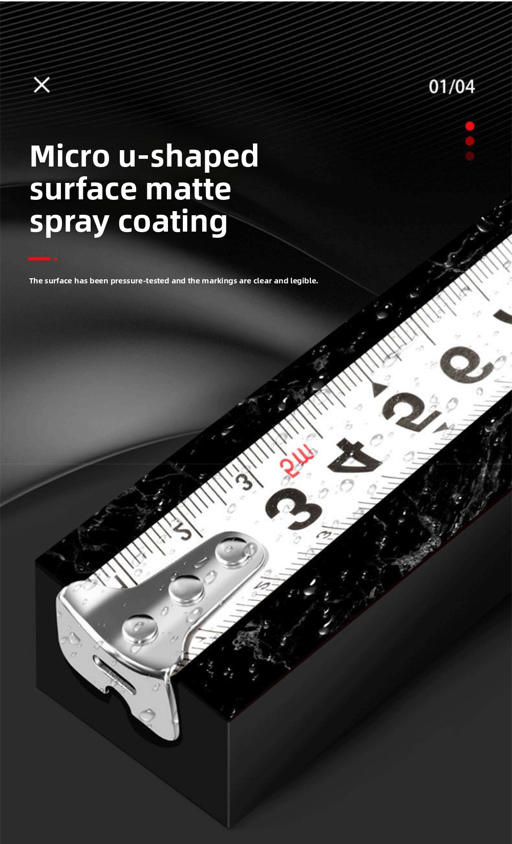 Thickened Steel Tape Measure with First Level Accuracy, Metric and Imperial Self-locking Anti Drop Tape Measure