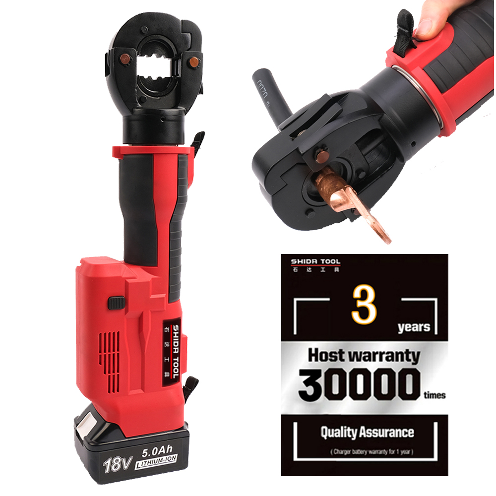 SHIDA SD-300 60kn 6ton Pro Press Electric 18V Li-ion Battery Hydraulic Rechargeable 240mm2 Alloy Steel 17mm Stroke Tools